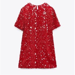 Zara Red Sequin Mini Dress